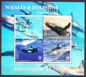 2020 Tonga 2311-2314/B133 Marine fauna - Dolphins, Whales 16,00 €