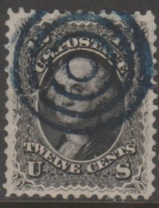 U.S. Scott #69 Washington Stamp - Used Single - Blue Circle Fancy Cancel