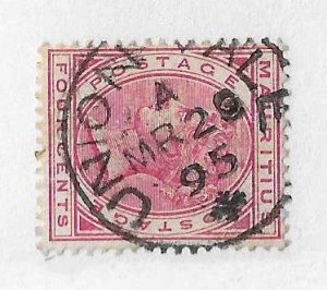 Mauritius Sc #72  4c used with Union Vale CDS VF