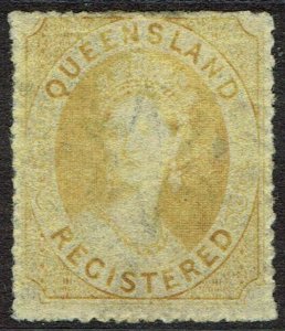 QUEENSLAND 1860 QV CHALON REGISTERED WMK SMALL STAR ROUGH PERF 14-16 