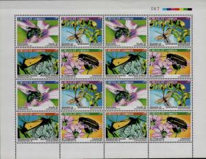 Insects & flowers butterfly bee orchid URUGUAY Sc#1811 MNH STAMP full sheet