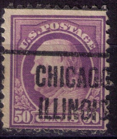 US Sc #517 USED PRECANCELCHICAGO ILLINOIS 50c Very Fine