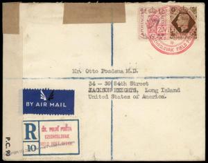 Great Britain Czech Legion England Cover USA Registered Polni Posta Feldpo 82089