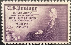 Scott #738 1934 3¢ Mothers of America flat plate perf. 11 unused hinged