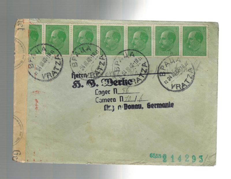 1942 Bulgaria to Germany Donau KZ Concentration Camp Cover Karl Zeiss Werke 