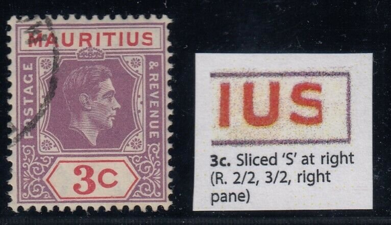 Mauritius, Sg 253a, Gebraucht Zoll Geschnitten S Bei Rechts  Sorte