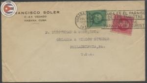 Cuba 1931 Francisco Soler Cover to Philadelphia | CU15982