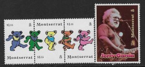 MONTSERRAT SG1025a 1996 JERRY GARCIA AND THE GRATEFUL DEAD  MNH