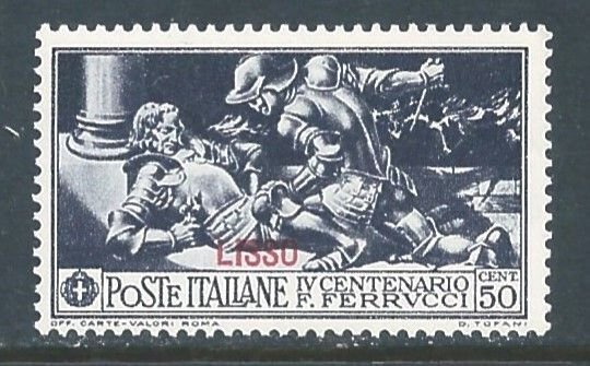 Italy-Lisso #14 NH 50c Maramaldo Killing Ferrucci Issue Ovptd. Lisso