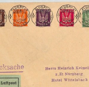 GERMANY Air Mail Cover 1922 BIRDS Set{5} Super FLUGPOST Cancels {samwells}XZ94