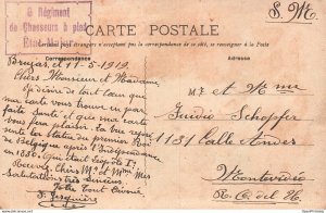 Belgium to Uruguay Postcard Ostend Leopold I Statue 6th Regiment Military Cac...