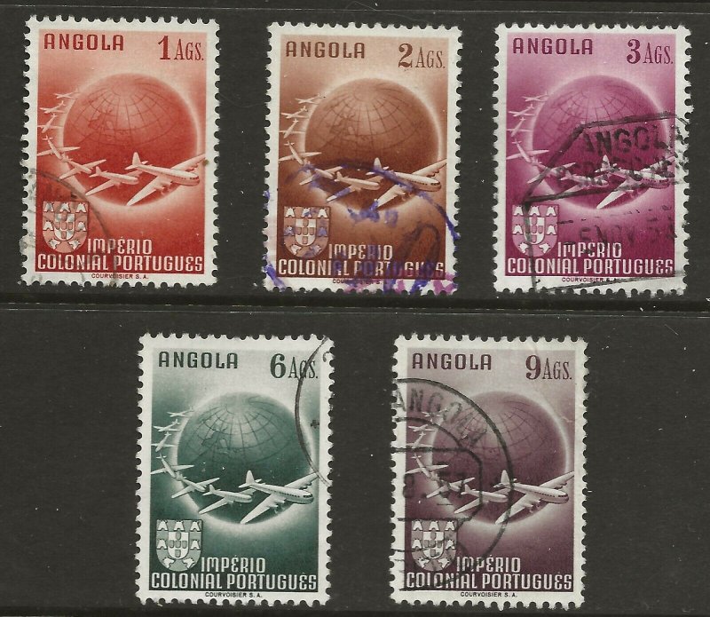 Angola (1949)  - Scott # C21 - C25,   Used