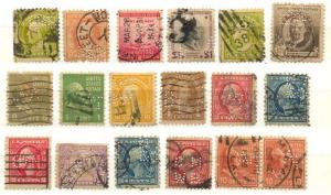 USA 18 used values, perfins(9)