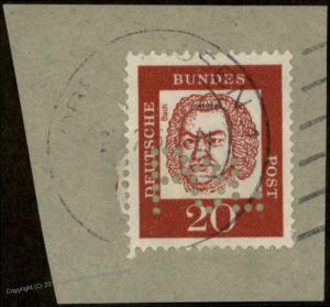 Germany BRD Bundes Polizei POL Lochung Police Perfin Official Stamp Used 60941