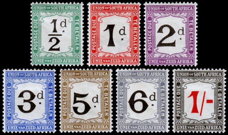 South Africa Scott J1-J7 (1914-15) Mint H VF Complete Set, CV $108.00 C