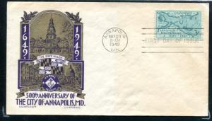 984 -1 3c 300th Anniv Annapolis FDC Cachet Craft cachet