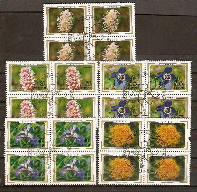 DPR Korea 1989 Alpine Flowers Plant Tree BLK/4 Sc 2861-65 Cancelled ++ 6378b