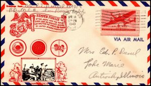 14 Apr 1943 WWII Patriotic Cover Semper Fidelis Artillery Crosby Sherman 6912