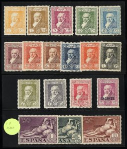 Spain Stamps MLH VF Goya Nudes 18 Values