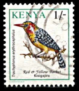 Kenya 597, used, Bird Definitives: Red and Yellow Barbet