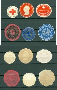 World. Poster Stamp, Seal. Lot 6 Diff. Denmark, Norway, Sweden, Finand, Germany