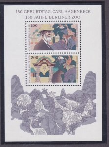 Germany 1831 MNH 1994 Carl Hagenbeck Circus Director Berlin Zoo Souvenir Sheet