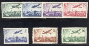 FRANCE #C8-14 Mint NHx - 1936 Plane Over Paris Set