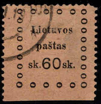 LITHUANIA Scott 25 Used 3rd Kaunas Issue