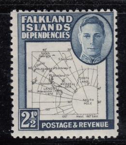 Falkland Islands Dep. 1949 MH Scott #1L13 2 1/2p Map