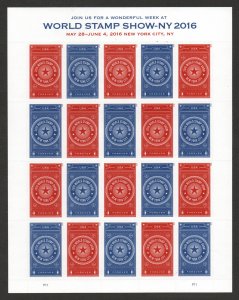 MALACK 5010 - 11 Forever World Stamp Show-NY 2016 Fu..MORE.. sheet5010-11