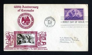 # 898 First Day Cover addressed with Crosby cachet dated 9-7-1940