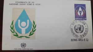 D)1977, ARGENTINA, FIRST DAY COVER, ISSUE, UNITED NATIONS CONFERENCE ON