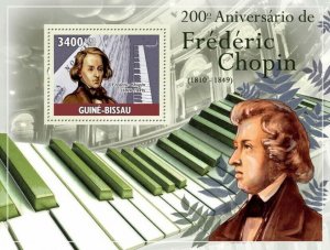 Guinea - Bissau 2010 - 200th anniversary of Frederic Chopin (1810-1849) S/s