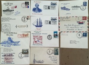 US NAVY BIG COLLECTION 69 DIFF SHIPS CACHETS & CANCELS & PICTORIALS 1952-2002