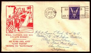 18 Jan 1944 WWII Patriotic Cover Locate Enemy Yontz Sherman 10100