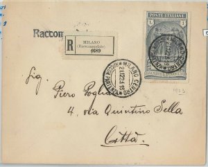 64151 -  REGNO - STORIA POSTALE : # 149 PREVIDENZA CN  isolato su BUSTA 1923