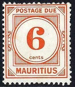 Mauritius SGD10a 6c Perf 13.5 x 14 Wmk w12 Post Due M/M Cat 23 pounds