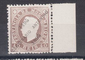Mozambique Sc 40 NGAI. 1895 40r chocolate King Luiz w/ diagonal ovpt, fresh