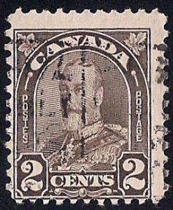 Canada #166 2 cent King George 5, Dark Brown Stamp used AVG