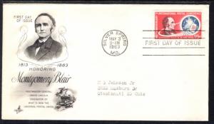 US C66 Montgomery Blair Artcraft U/A FDC