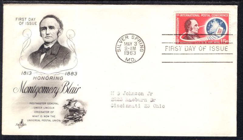 US C66 Montgomery Blair Artcraft U/A FDC