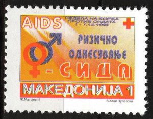 Macedonia Postal Tax Stamps 1995 Red Cross Week of Fight Against AIDS MNH**