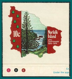 Norfolk Island 1974 UPU, 10c Aukland Error, MNH #181,SG158