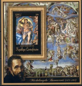 Central Africa Art Religion Michelangelo complete MNH stamp set 15 sheets