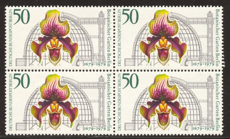 Germany-Berlin Scott 9N434 MNHOG Blk of 4 - 1979 Botanical Gardens - SCV $2.80
