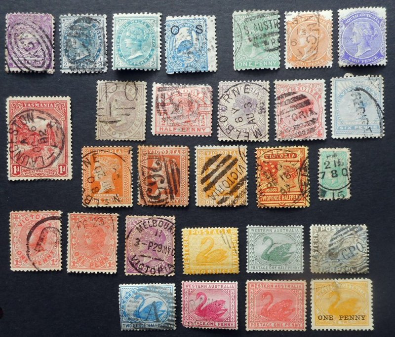 67 Different Used Stamps from Australia and Australian States