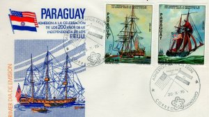 PARAGUAY  1975 The 200th Anniversary of American Revolution  FDC13825