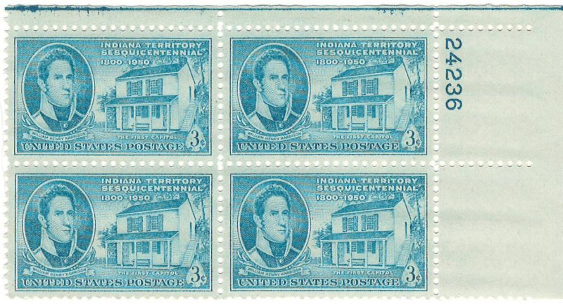 996: Indiana Territory - Plate Block - MNH - 24236-UR