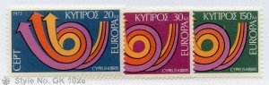 Cyprus, Scott #396-98, Mint, Never Hinged complete set