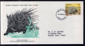 Lesotho 229 Porcupine Typed FDC